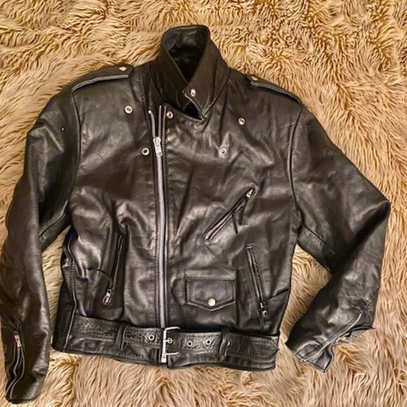 LADIES Biker WILSON Leather Jacket - medium - Picture 3 of 5